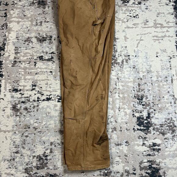 Vintage Carhartt Bib Carpenter Overalls Mens 46x34 Brown Duck Double Knee USA - Picture 6 of 16